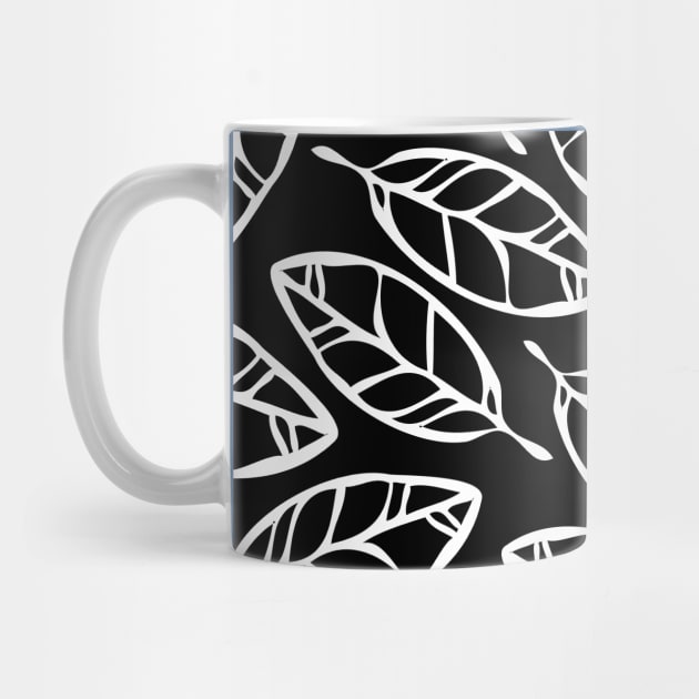 Black with white leaves simple design by Fiasco Designs